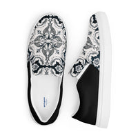 Thumbnail for NEW Women's Slip-On Canvas Shoes - Portuguese Alfama Esquina Tile in Antique Black